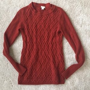 J. Crew Burnt Orange Cable Knit Sweater